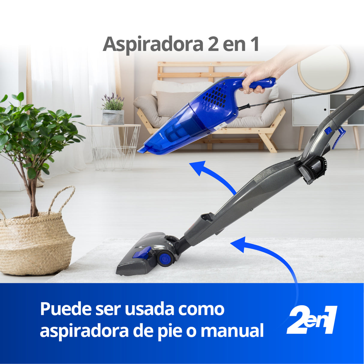 Aspiradora 2 en 1 800W Thor 2X Plugged