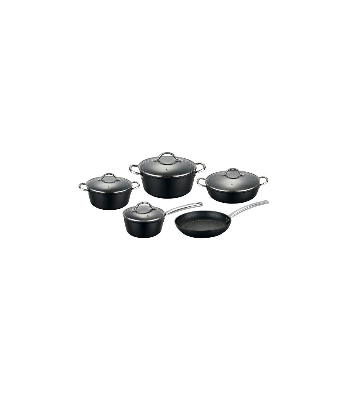 Batería Simple Cook Biarritz 9 Piezas Negro