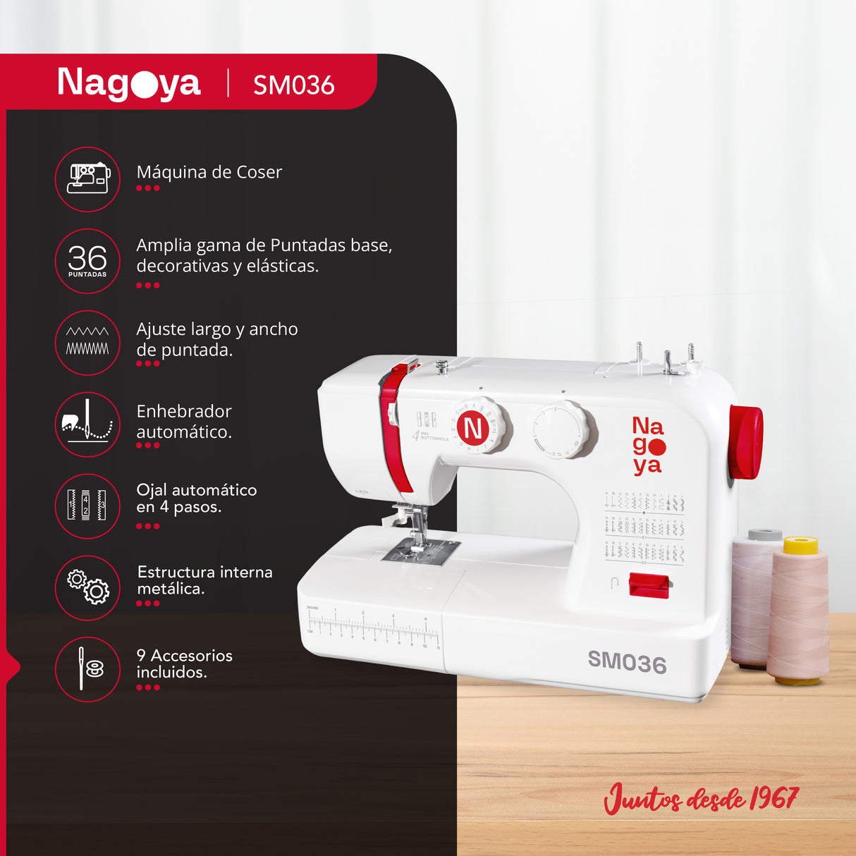 Maquina De Coser 36 Puntadas Nagoya SM036