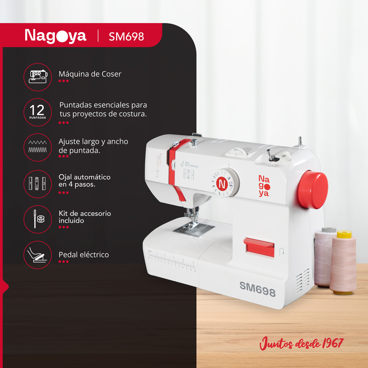 Maquina De Coser 12 Puntadas Nagoya SM698