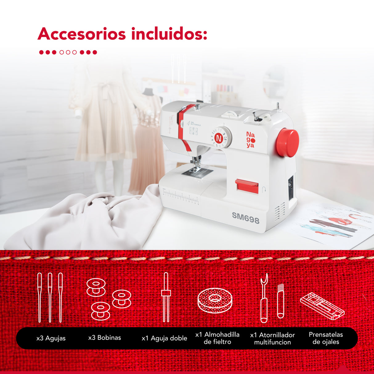 Maquina De Coser 12 Puntadas Nagoya SM698