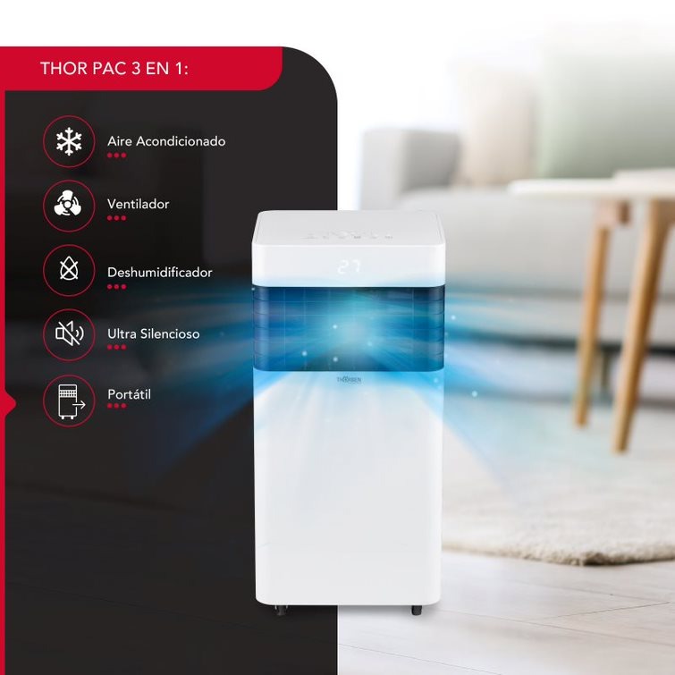 Aire acondicionado portátil Frio Thor Pac 3En1 8000 Btu