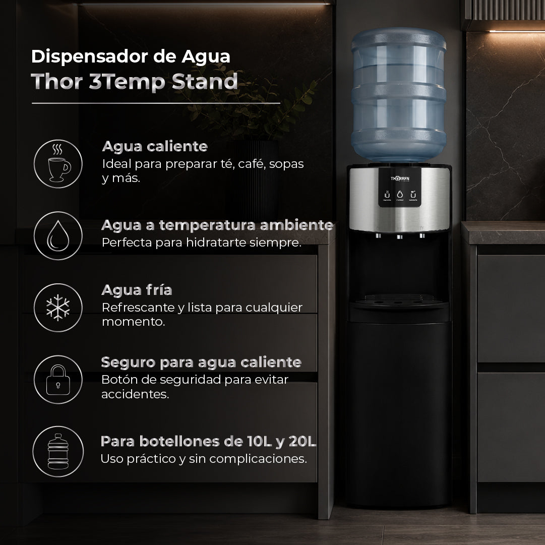 Dispensador de Agua Pedestal 3 temperaturas Thor 3Temp Stand