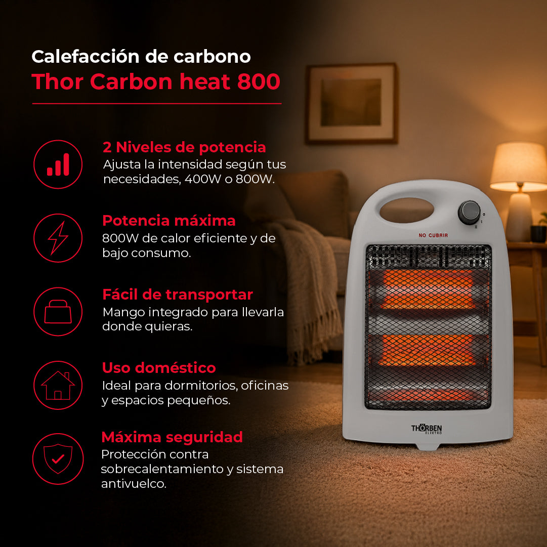 Estufa eléctrica Thor Carbon Heat 800