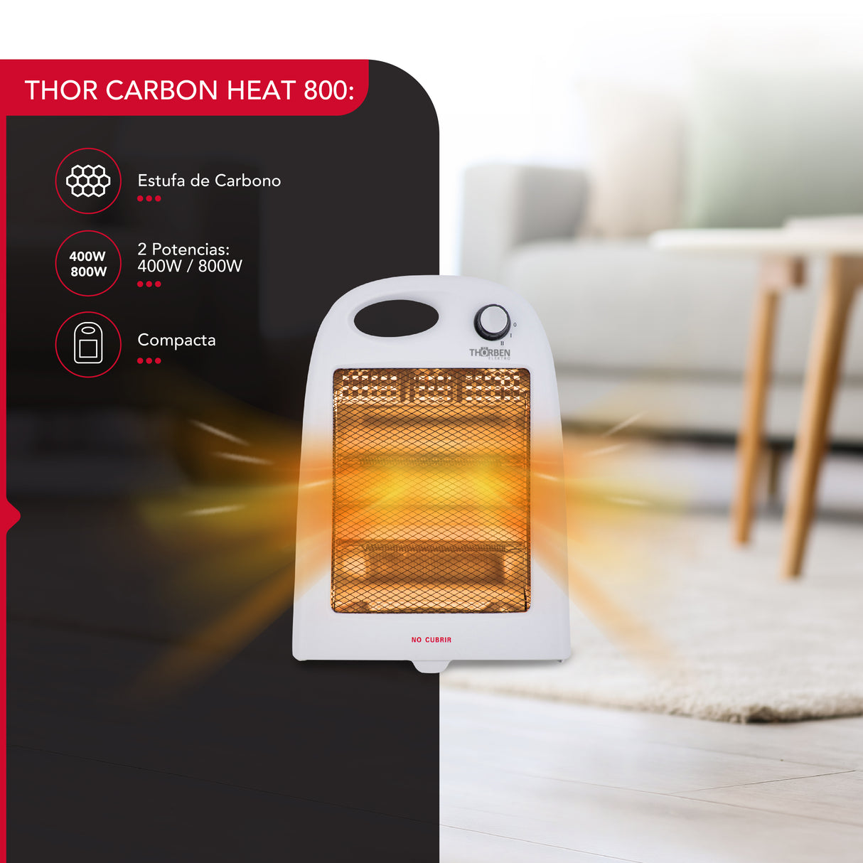 Estufa eléctrica Thor Carbon Heat 800