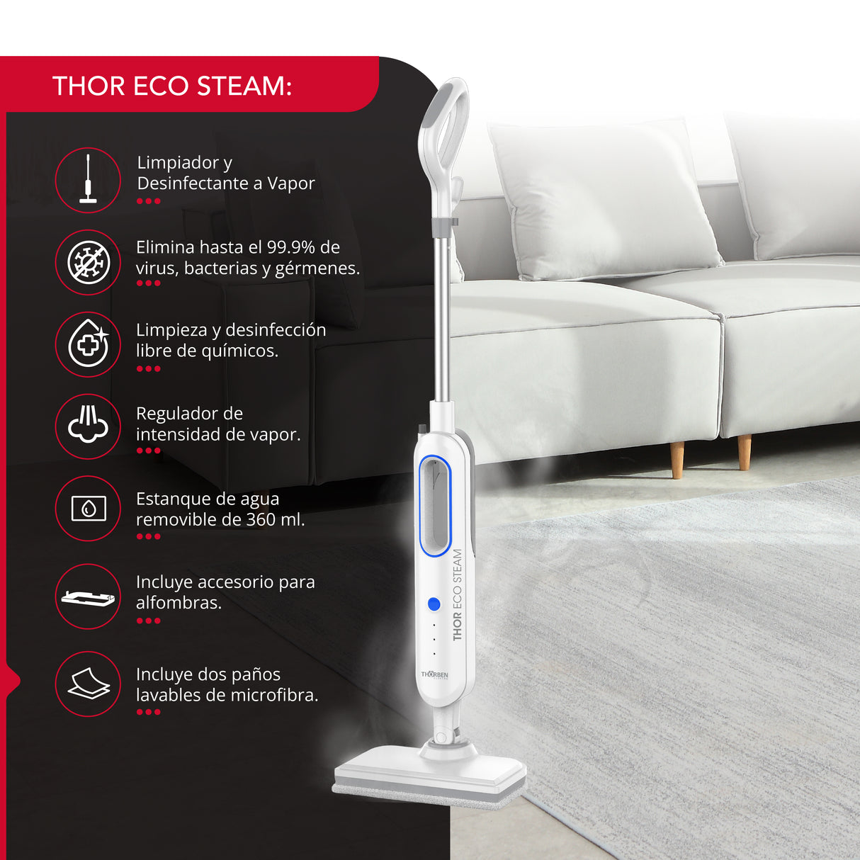 Limpiador y desinfectante a Vapor Thor Eco Steam