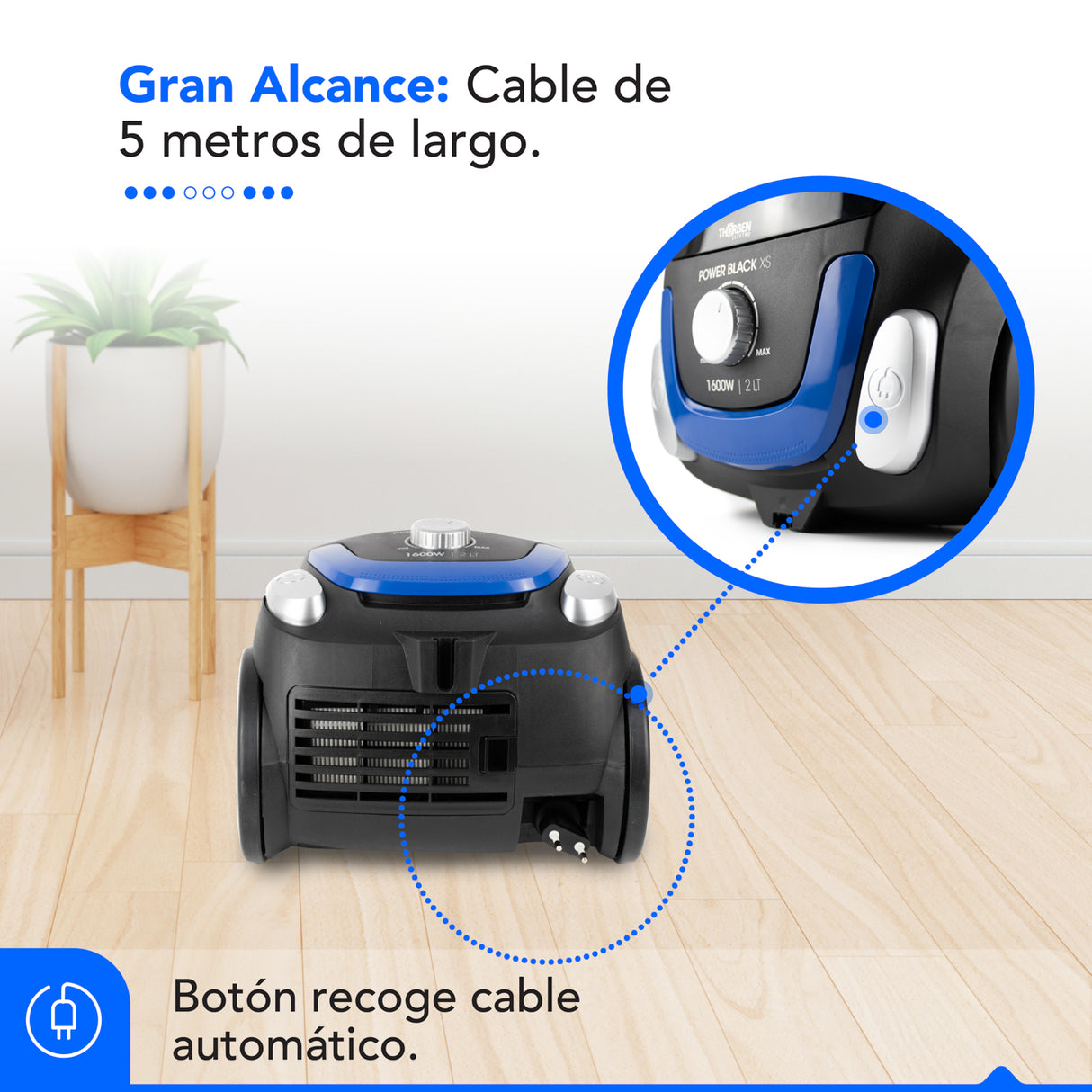 Aspiradora de bolsa Thor Power Black Xs