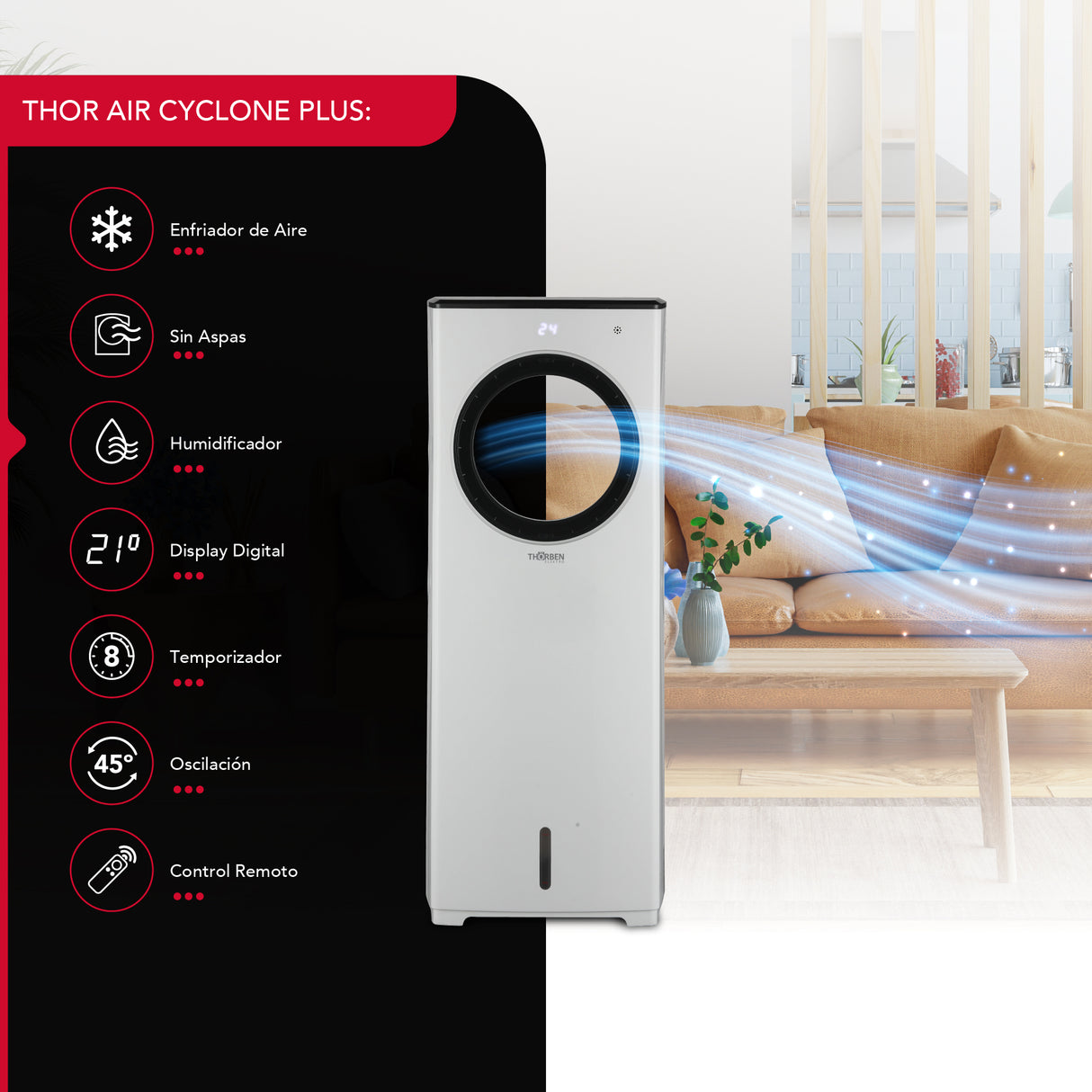Enfriador sin Aspas 4,5L Thor Air Cyclone Plus