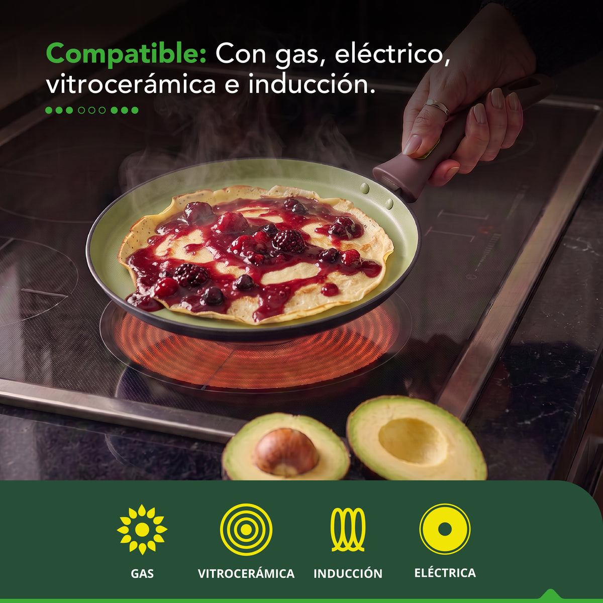 Sartén para Crepes Thor Avocado 28 cm