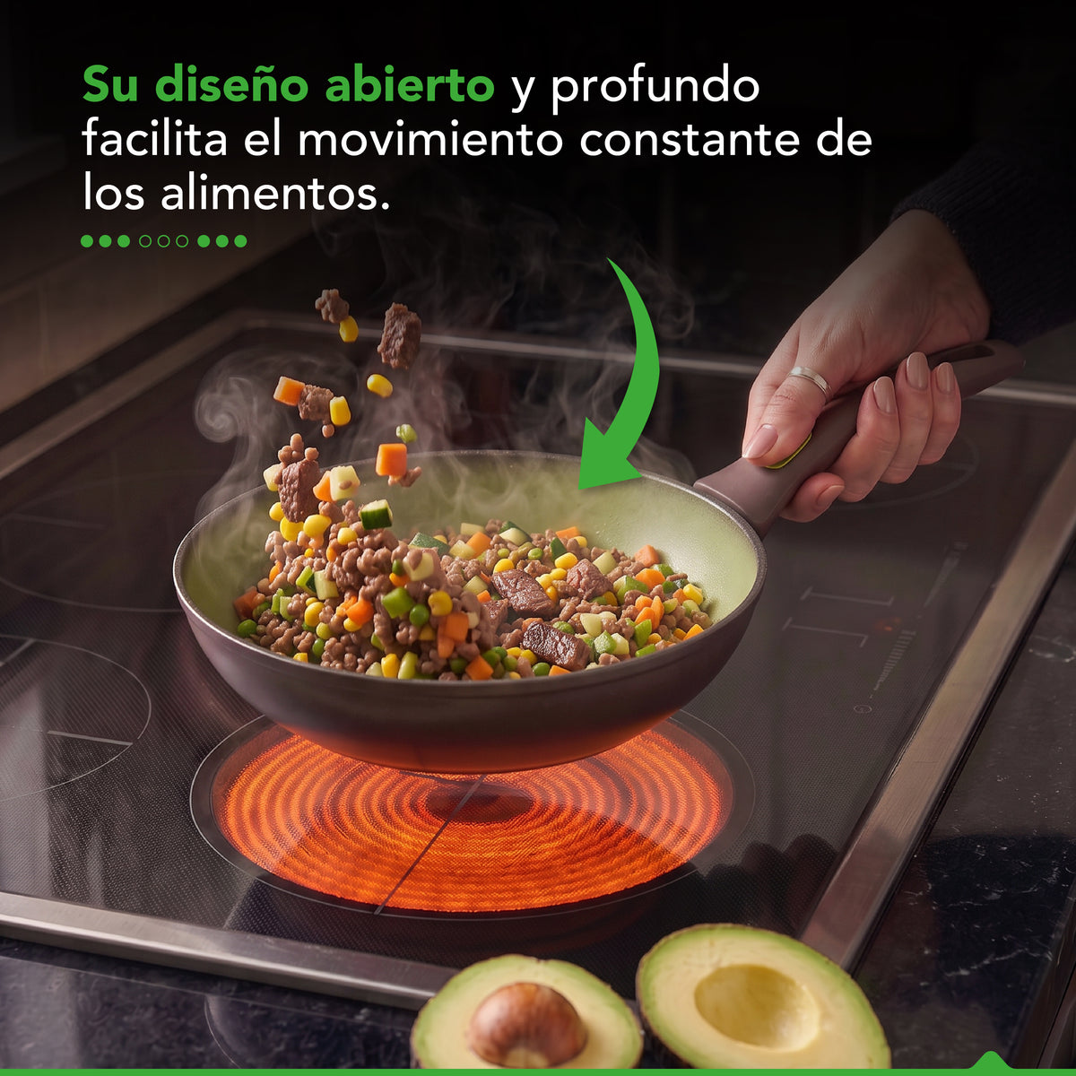 Wok Antiadherente Thor Avocado 28 cm