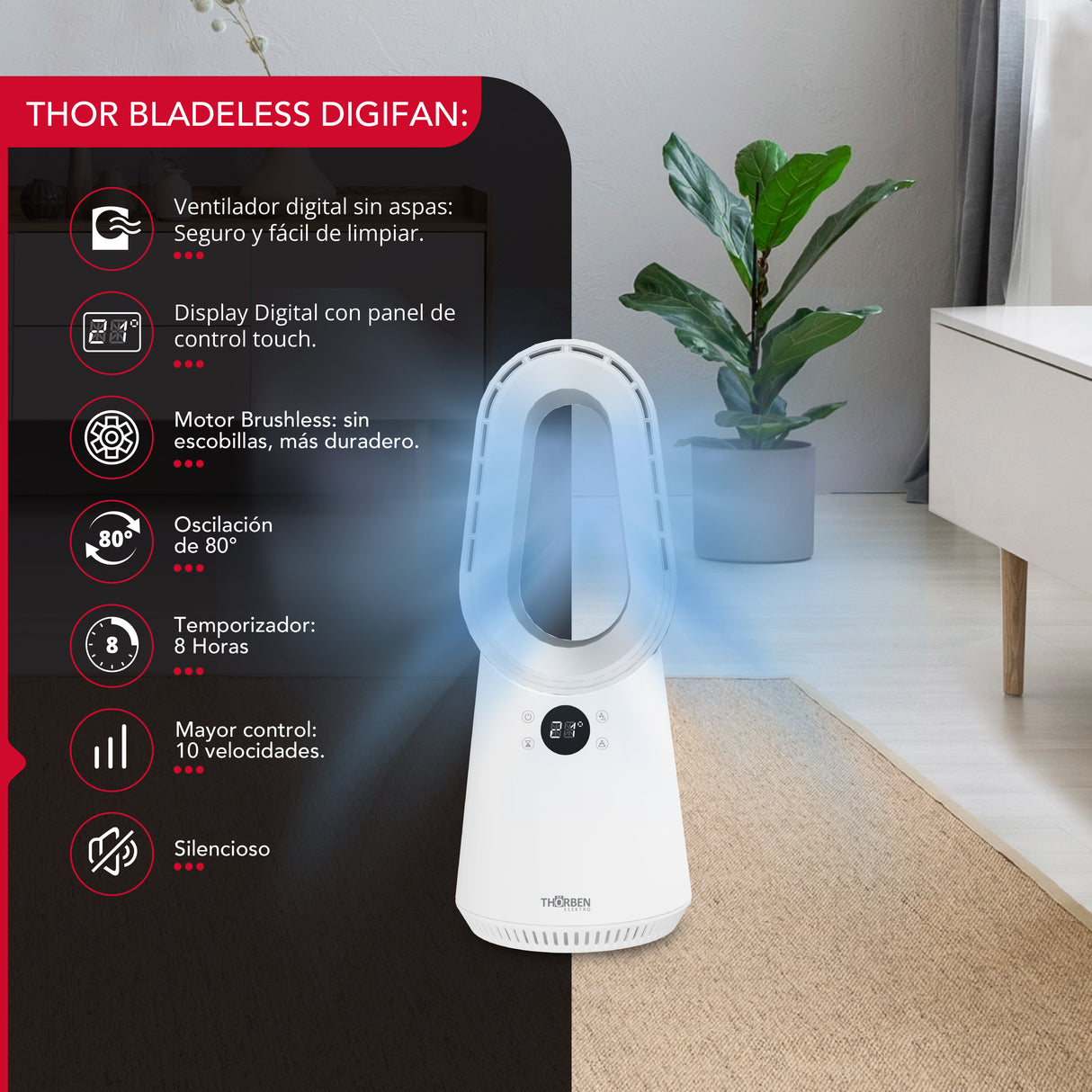 Ventilador sin aspas Thor Bladeless Digifan