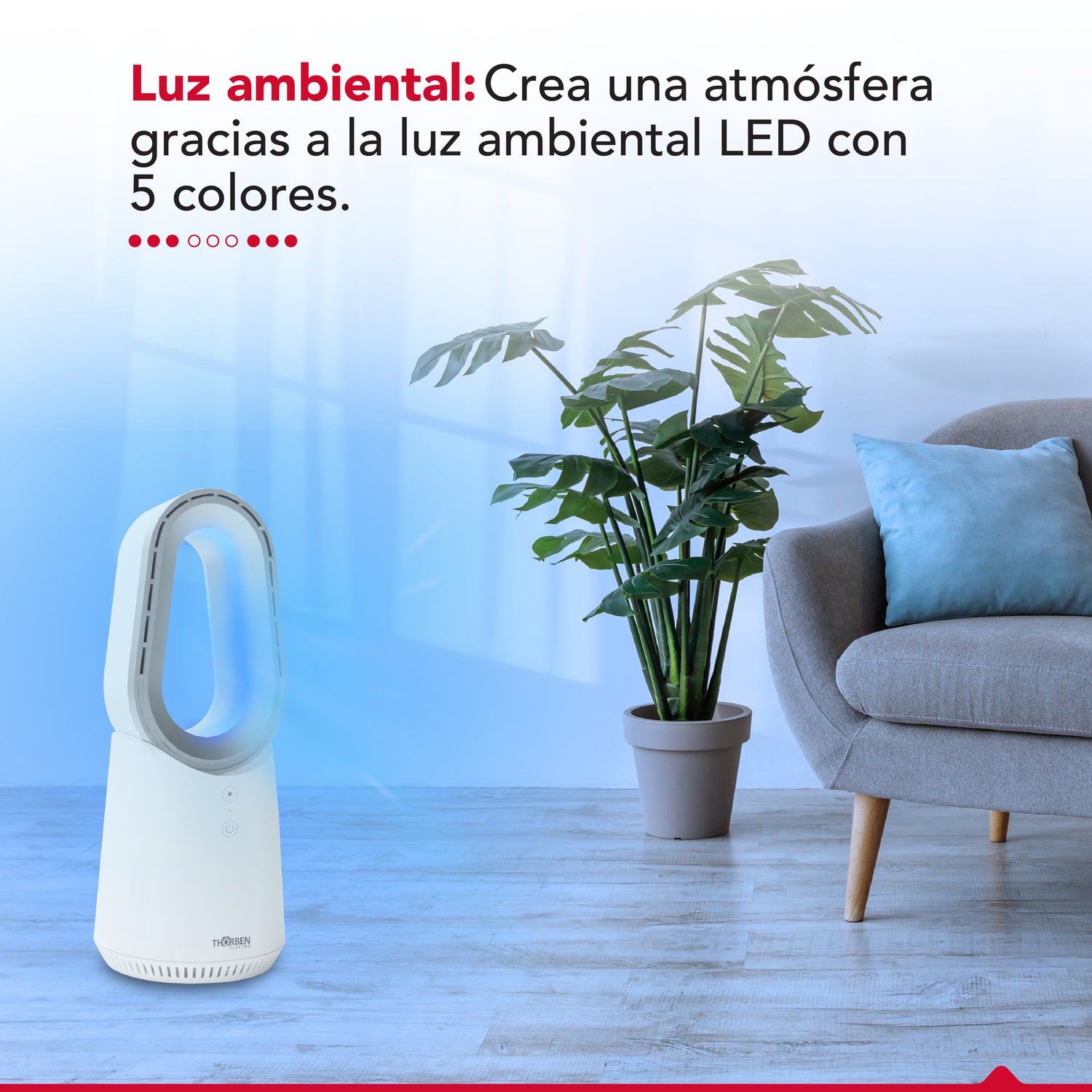 Ventilador sin aspas Thor Bladeless Ledfan