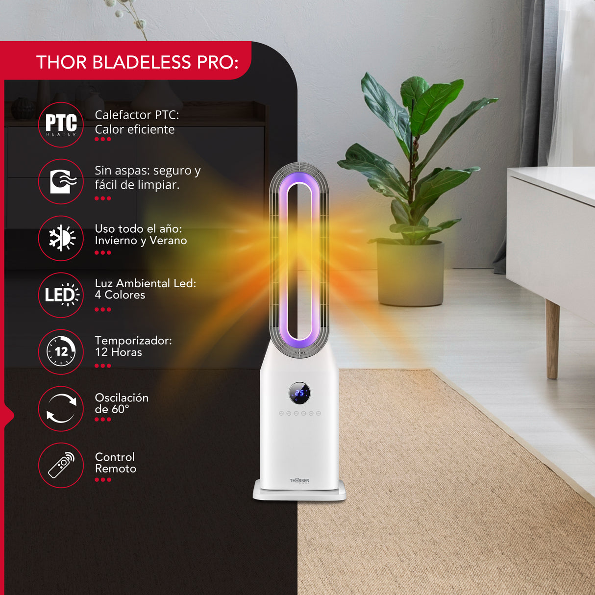 Calefactor y ventilador sin aspas  Thor Bladeless Pro