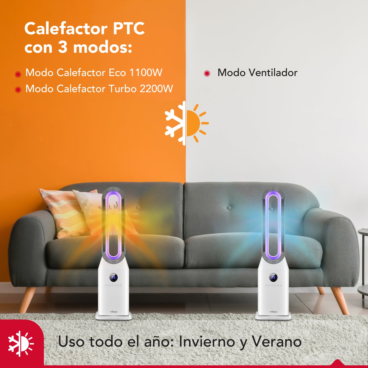 Calefactor y ventilador sin aspas  Thor Bladeless Pro