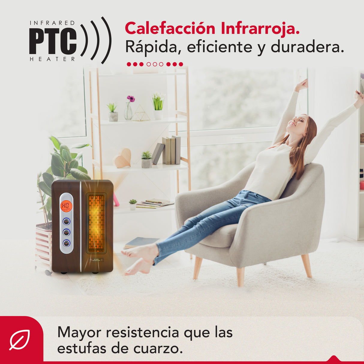 Estufa Infrarroja 3 en 1 Thorben Brick 1500