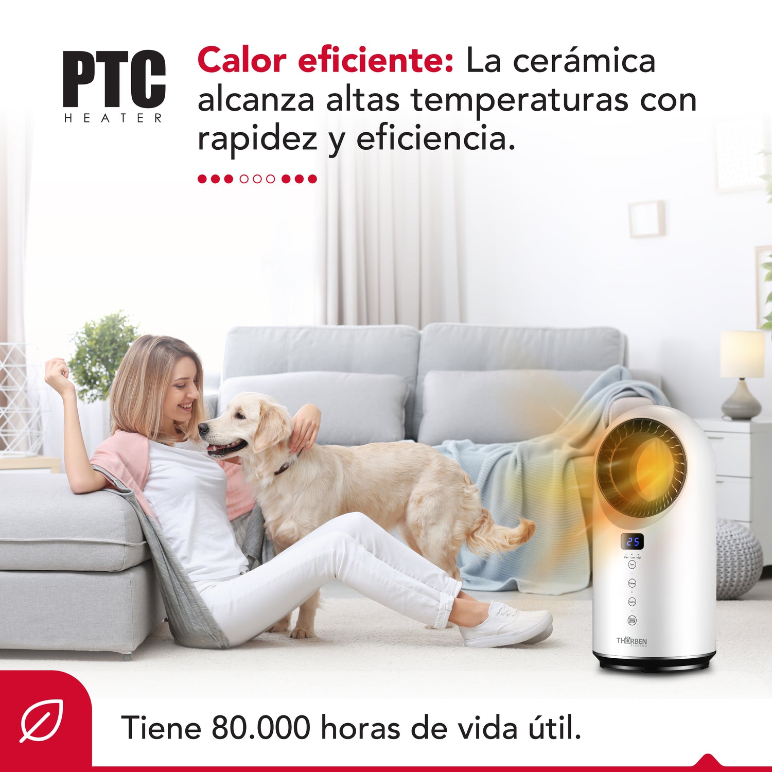 Calefactor y ventilador sin aspas Thor Cylope 2en1