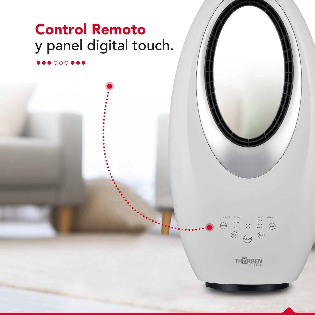 Calefactor y ventilador sin aspas  Thor Dual Deco