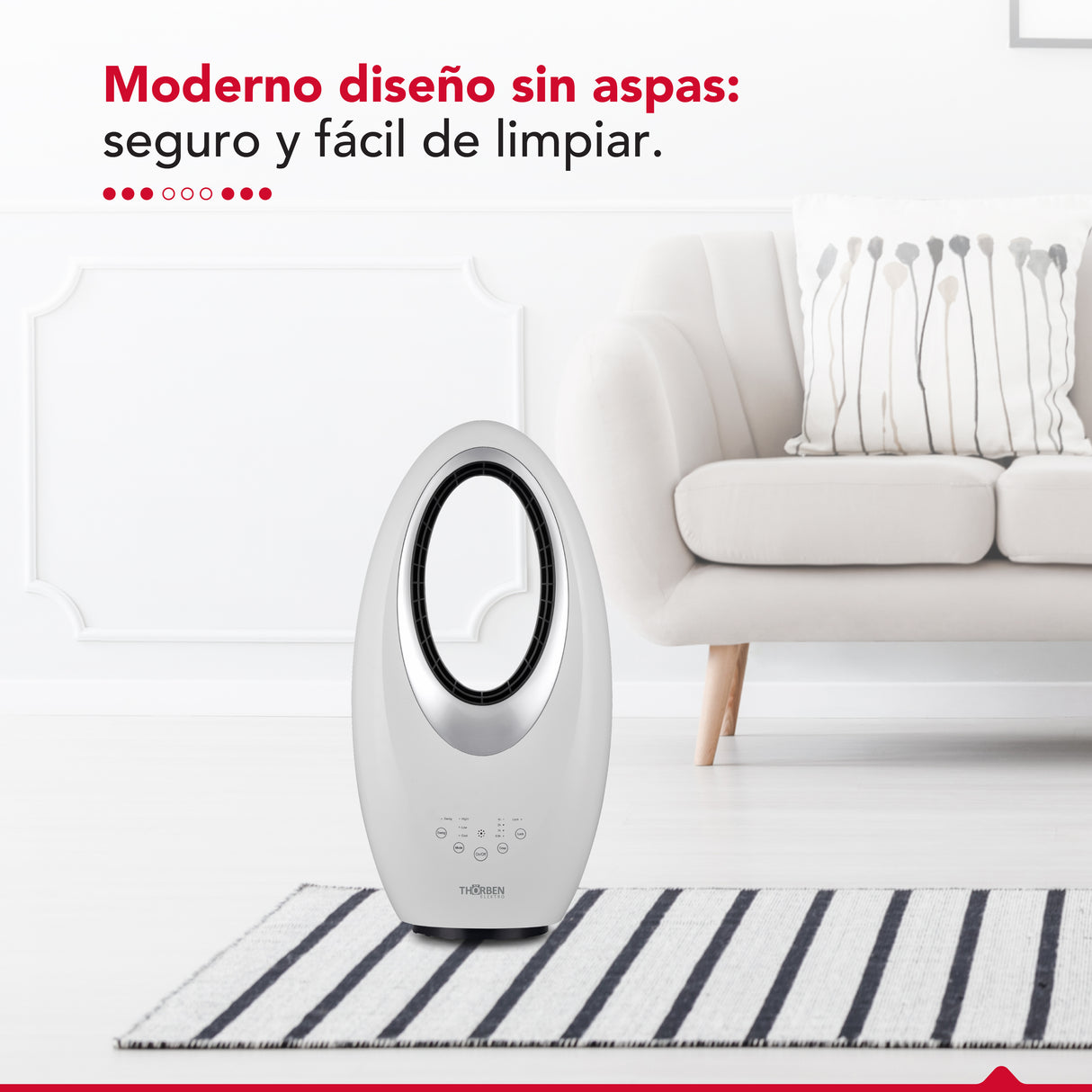 Calefactor y ventilador sin aspas  Thor Dual Deco