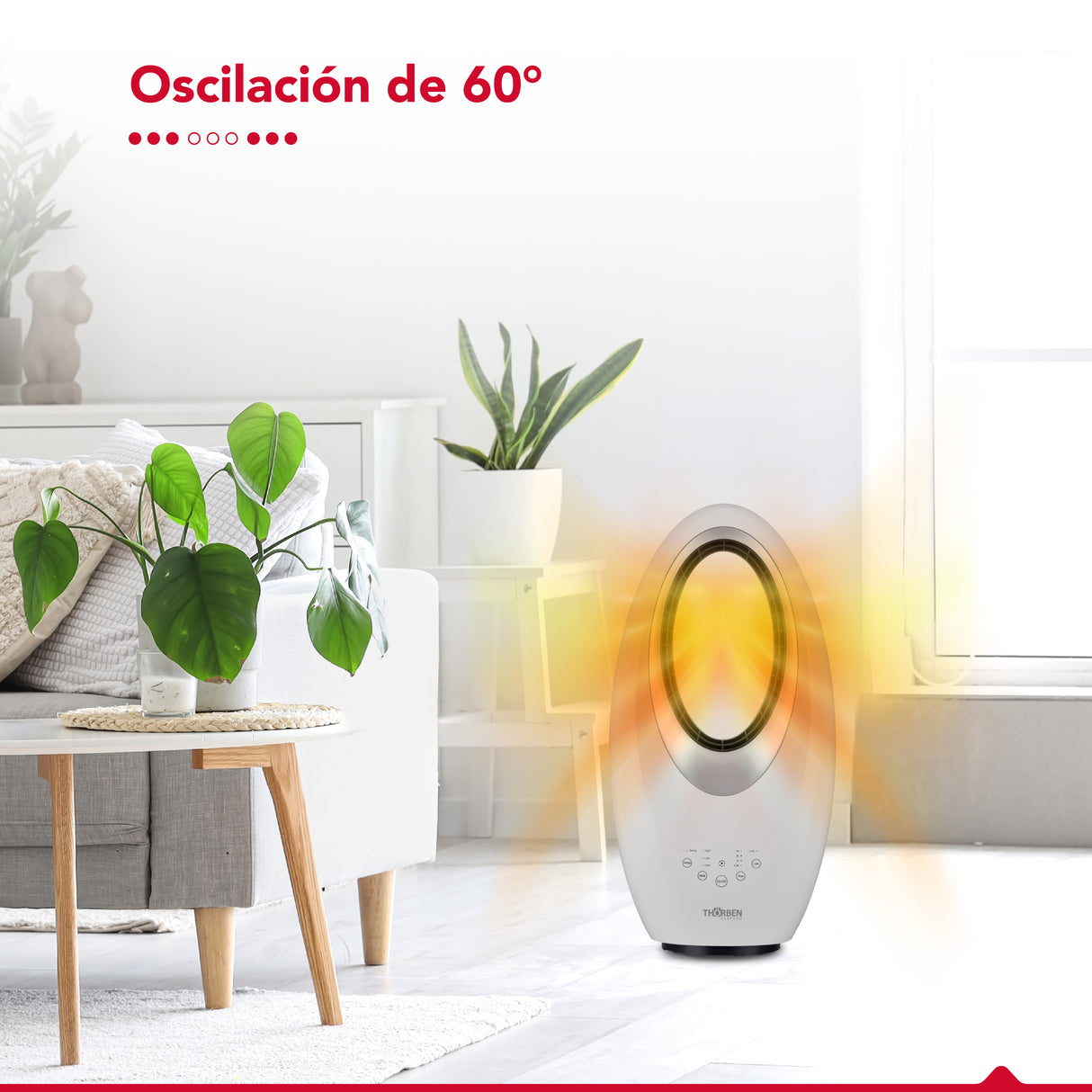 Calefactor y ventilador sin aspas  Thor Dual Deco