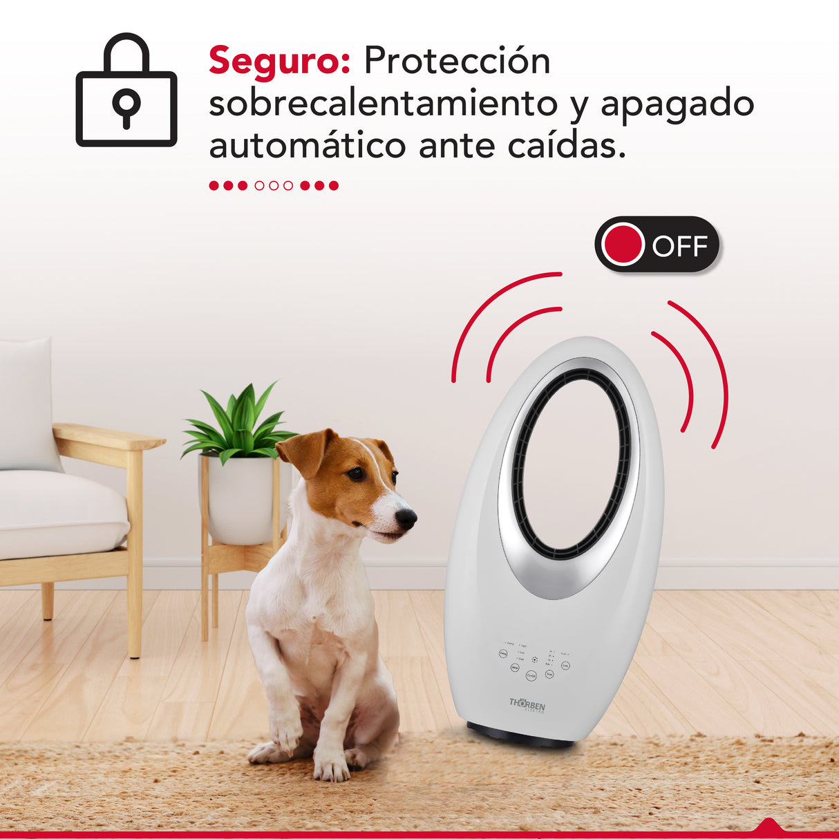 Calefactor y ventilador sin aspas  Thor Dual Deco