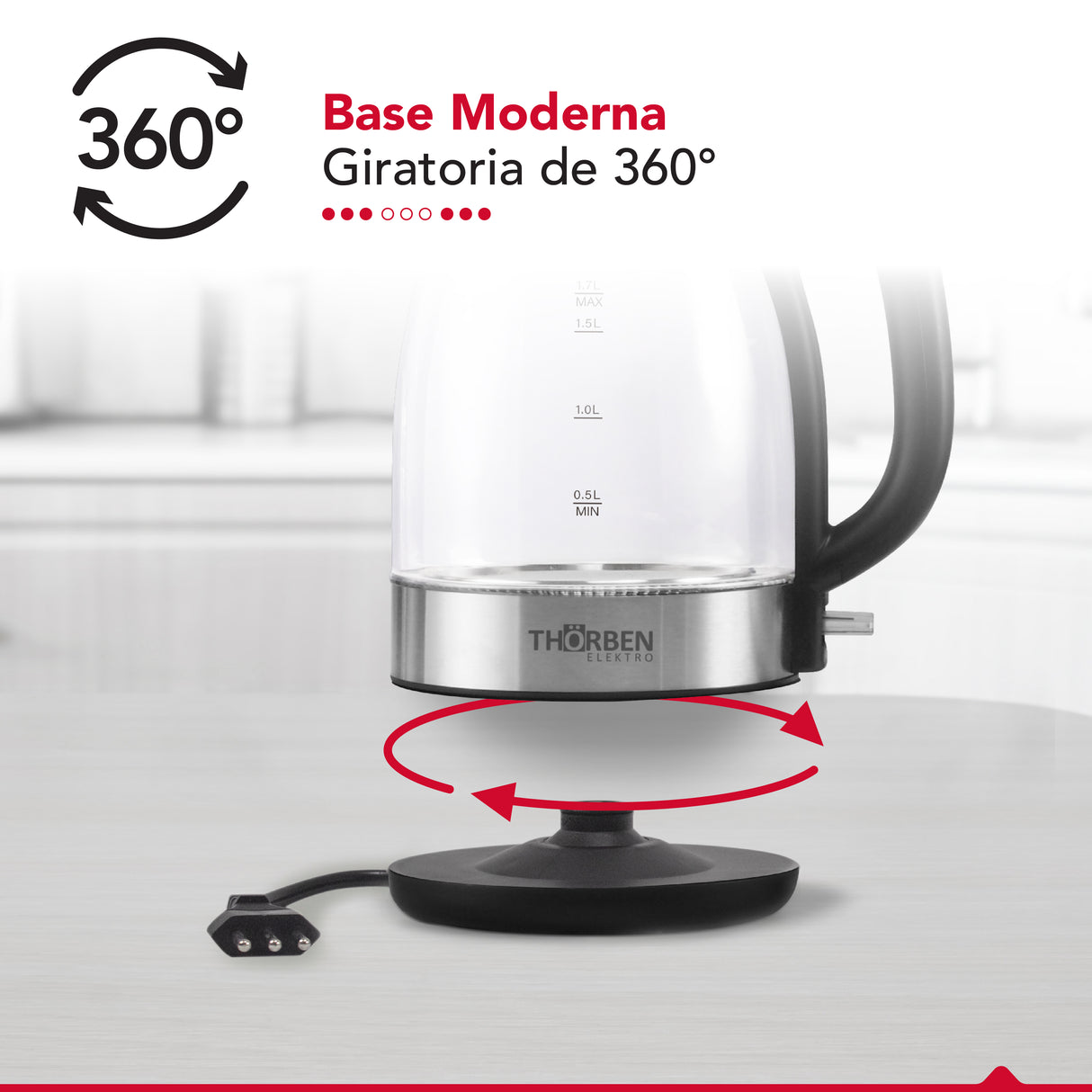 Hervidor Llenado Facil 1,7L Thor Easy Fill Glass