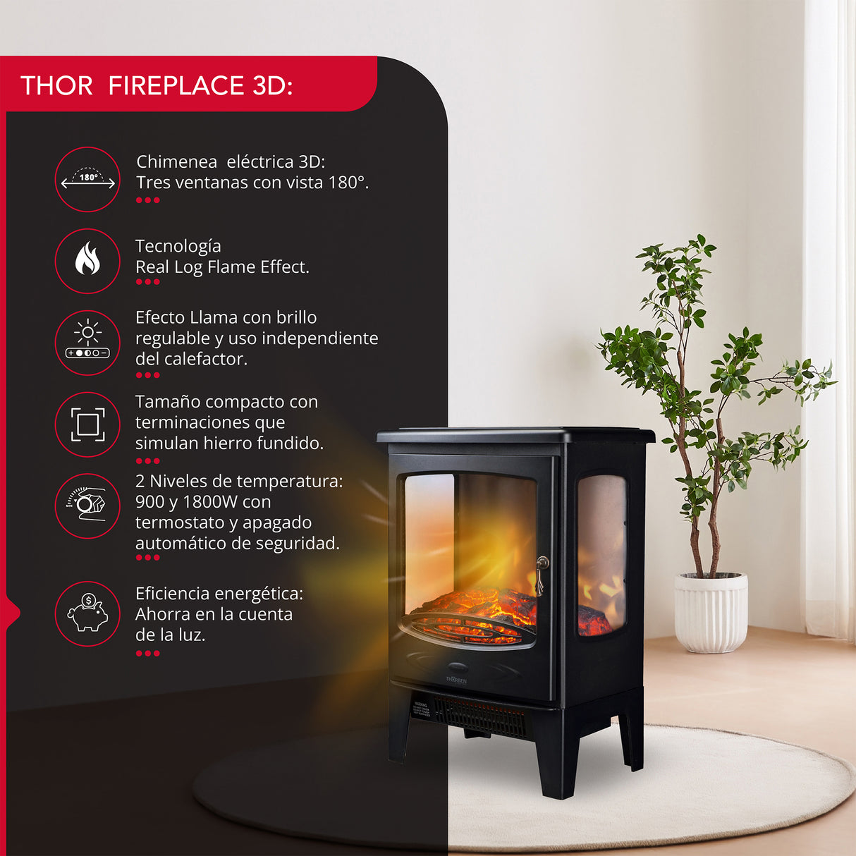 Chimenea eléctrica Thor Fireplace 3D