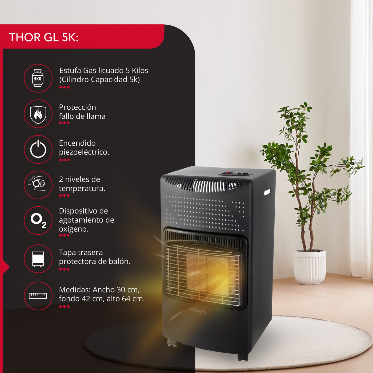 Estufa a gas Thor GL 5K