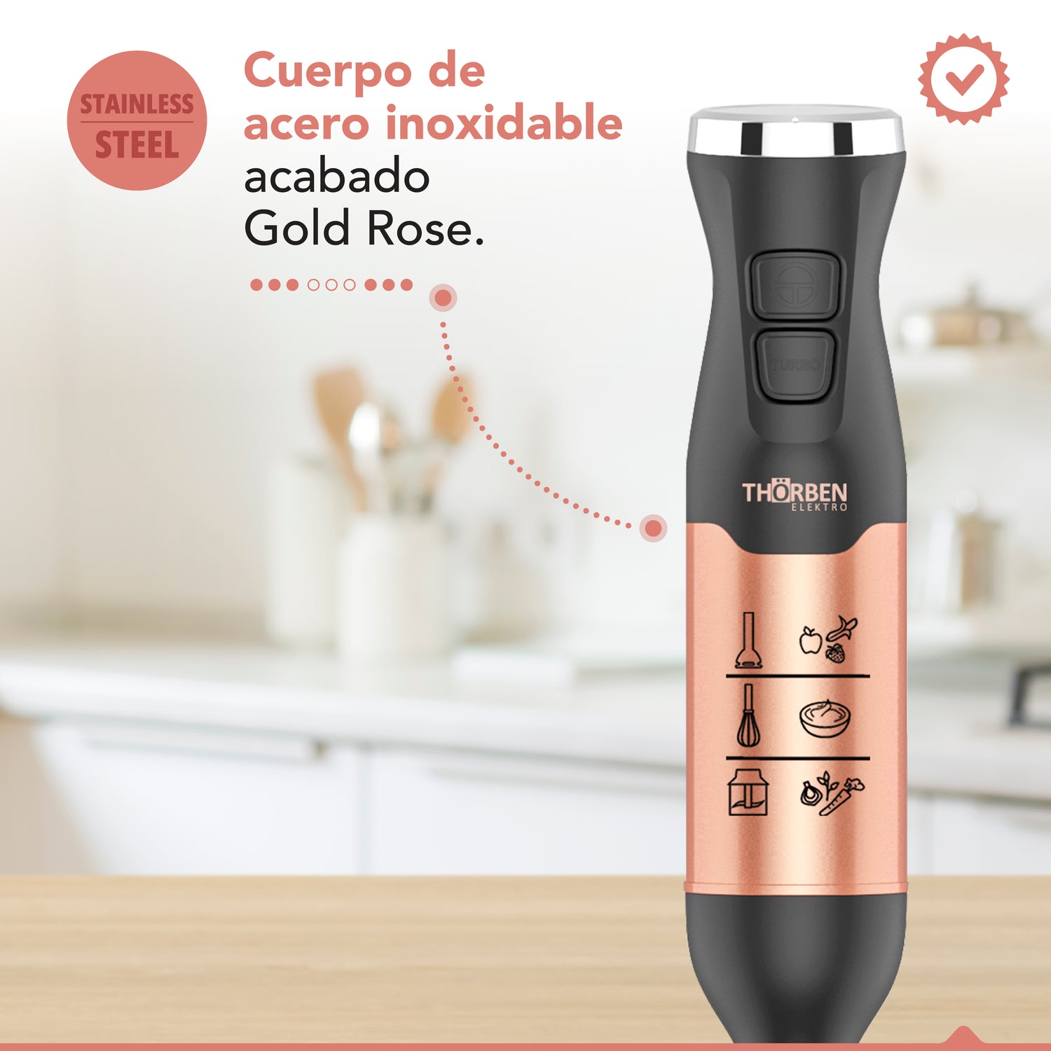 Pimmer 3 accesorios 600W Thor Gold Rose Hb Set