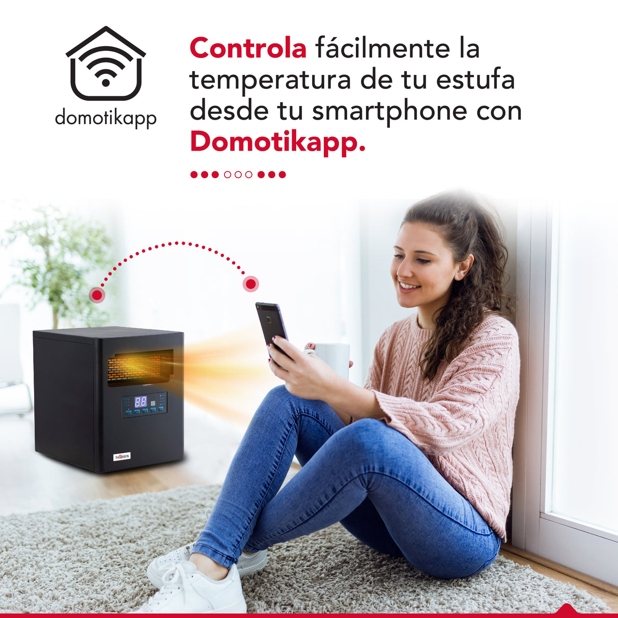 Estufa infrarroja 2 en 1 Thor Green 1500 Wifi