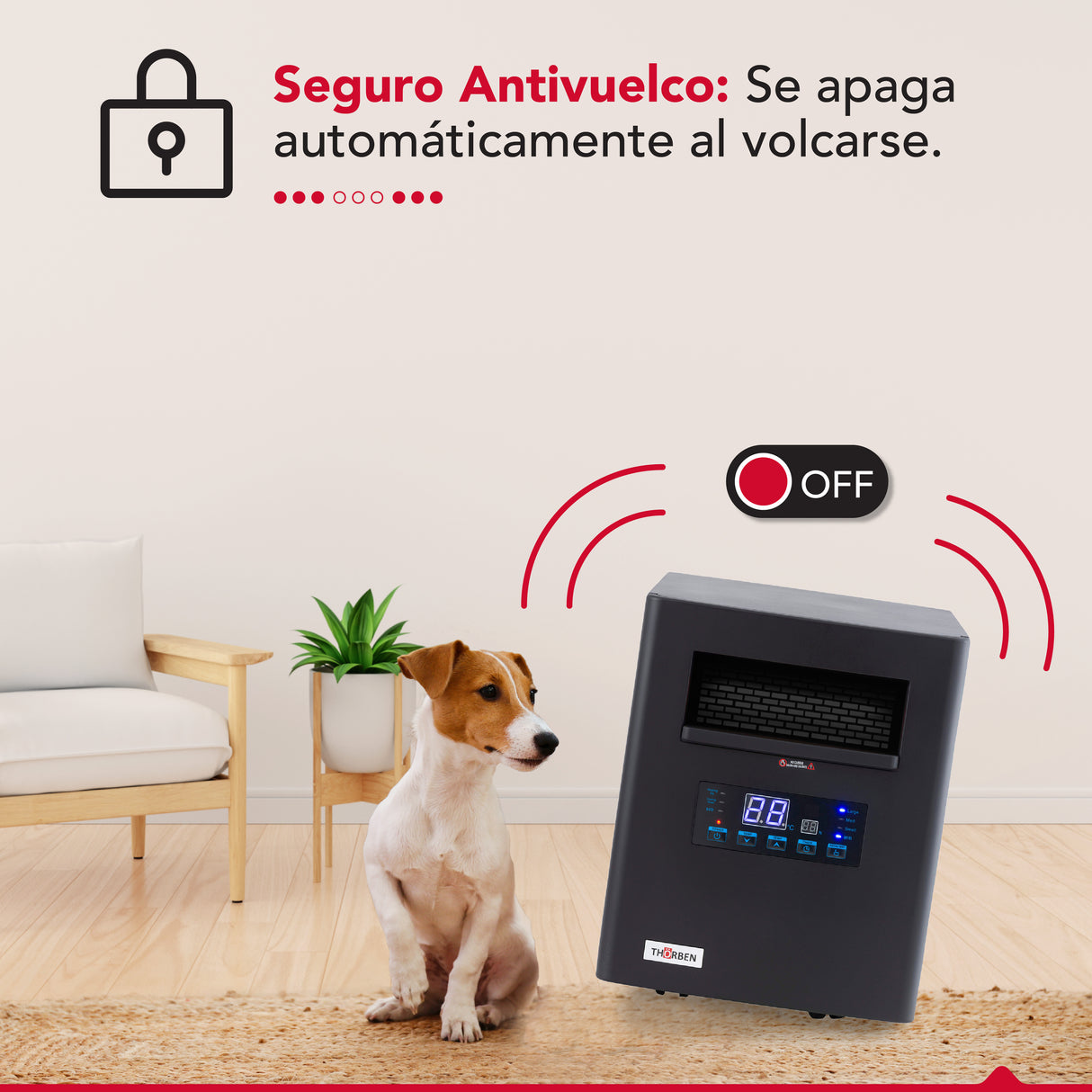 Estufa infrarroja 2 en 1 Thor Green 1500 Wifi