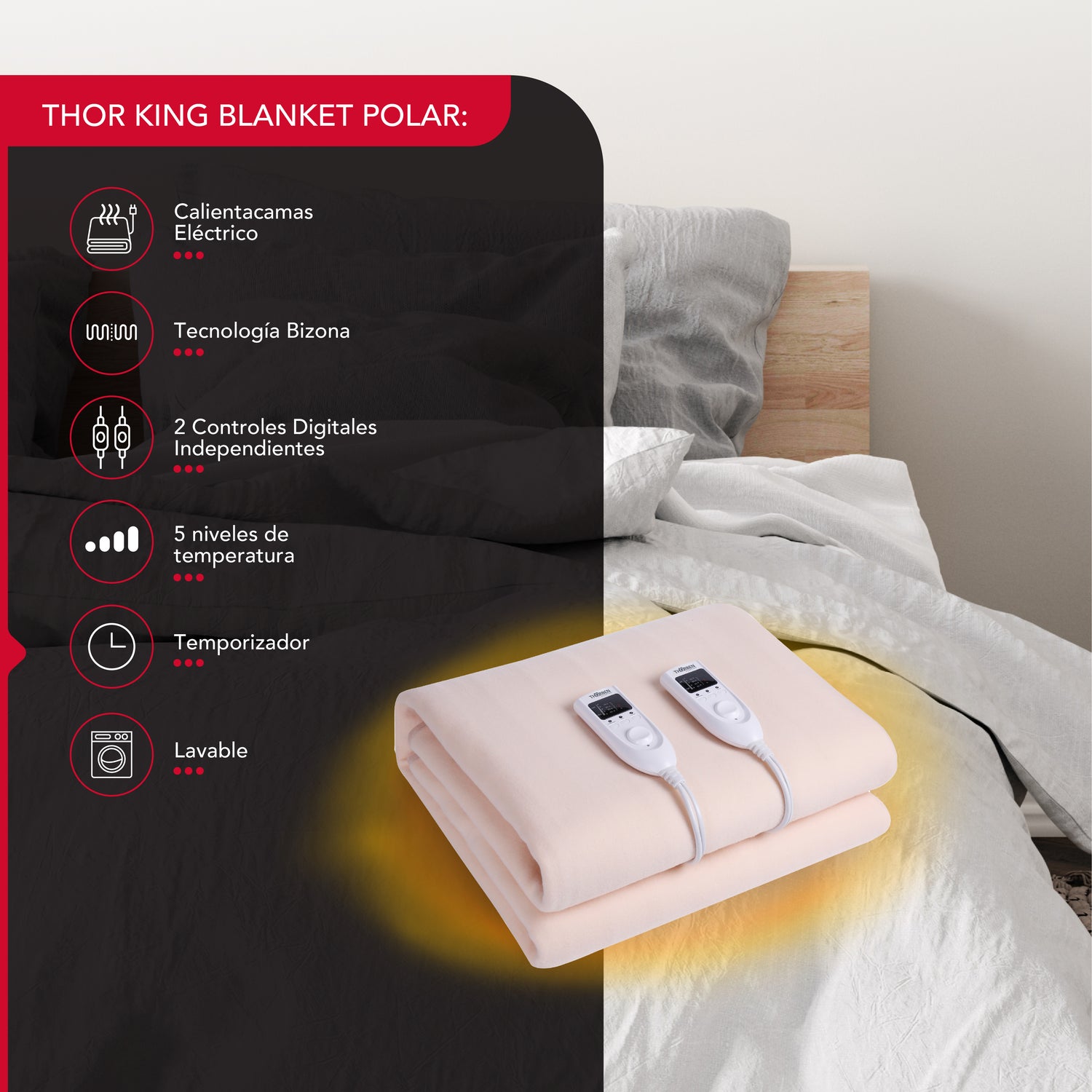 Calientacama 2 plazas Thor King Blanket Polar