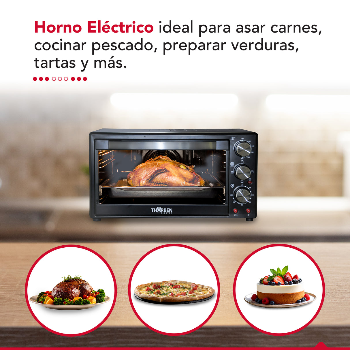 Horno Electrico 60L 3 modos Thor Magnum Oven