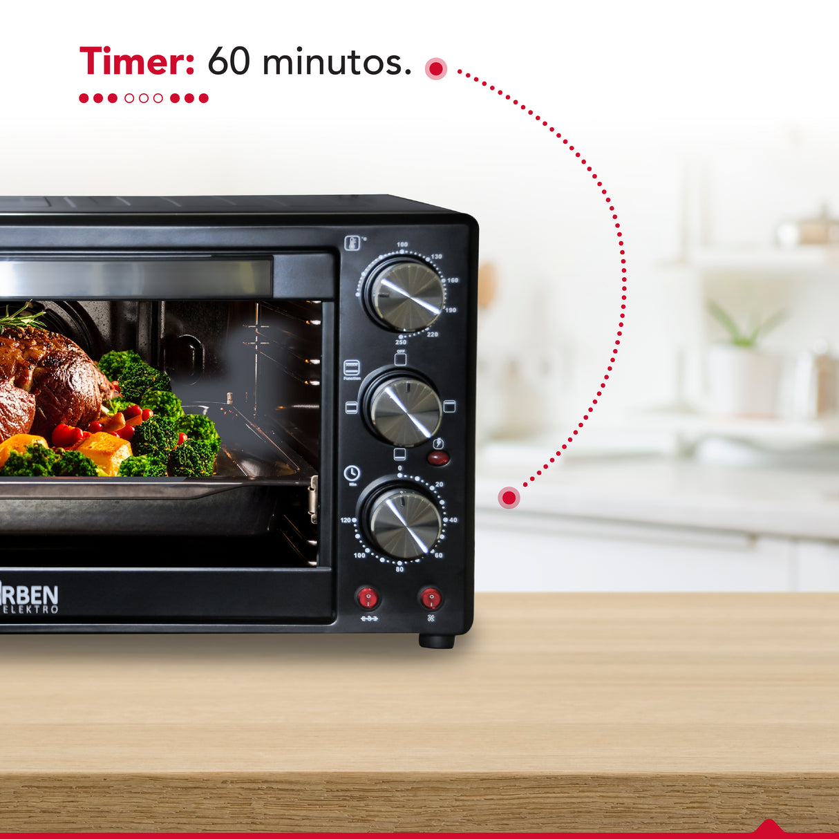 Horno Electrico 60L 3 modos Thor Magnum Oven