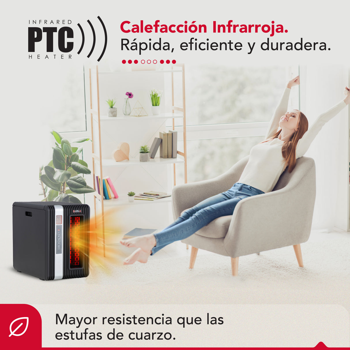 Estufa infrarroja 2 en 1 Thor Mini1500