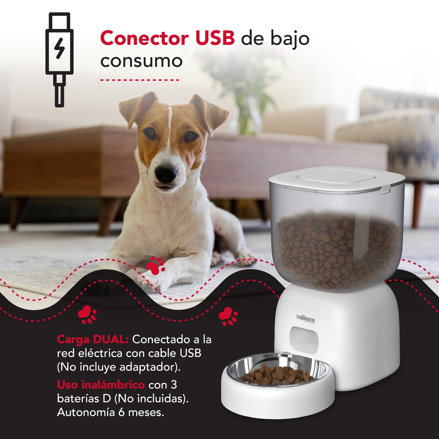 Dispensador comida eléctrico Thor Pet Auto-Feeder