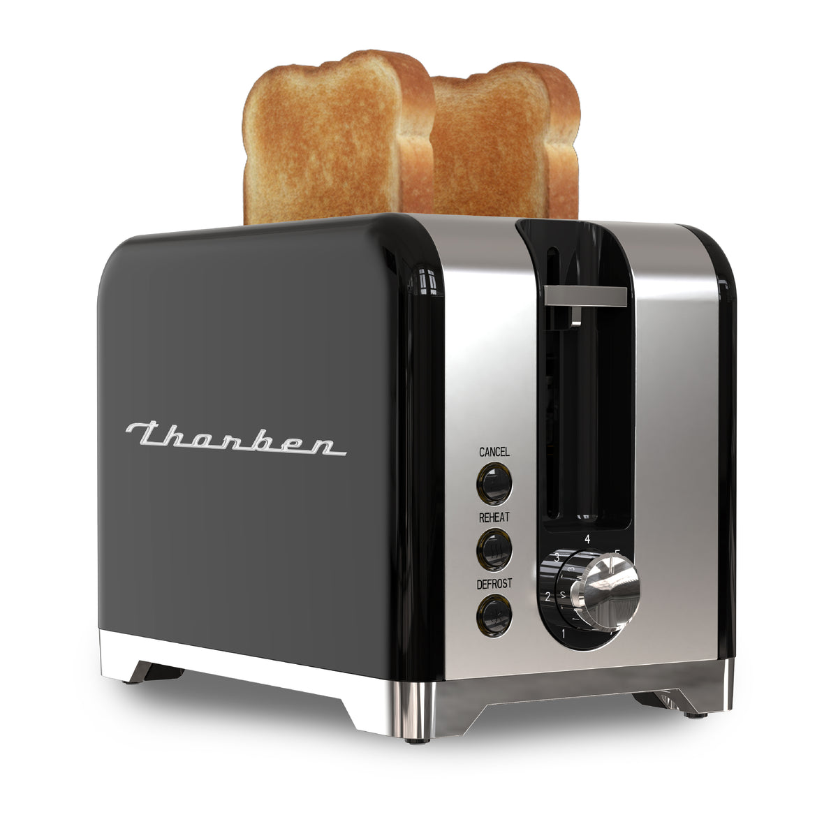 Tostador Thor Retro Black Toaster 2 Panes