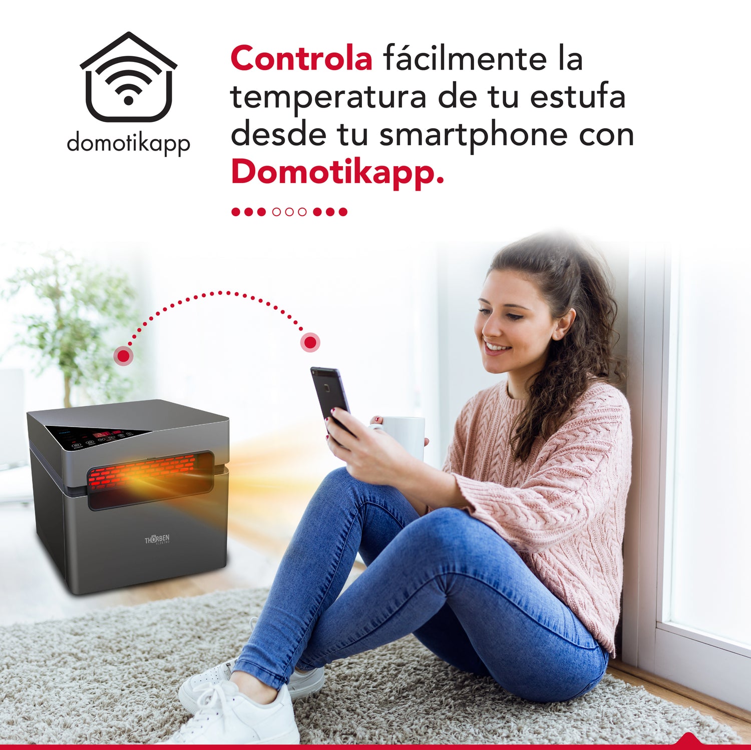 Estufa infrarroja 2 en 1 Thor Silver 1500 Wifi