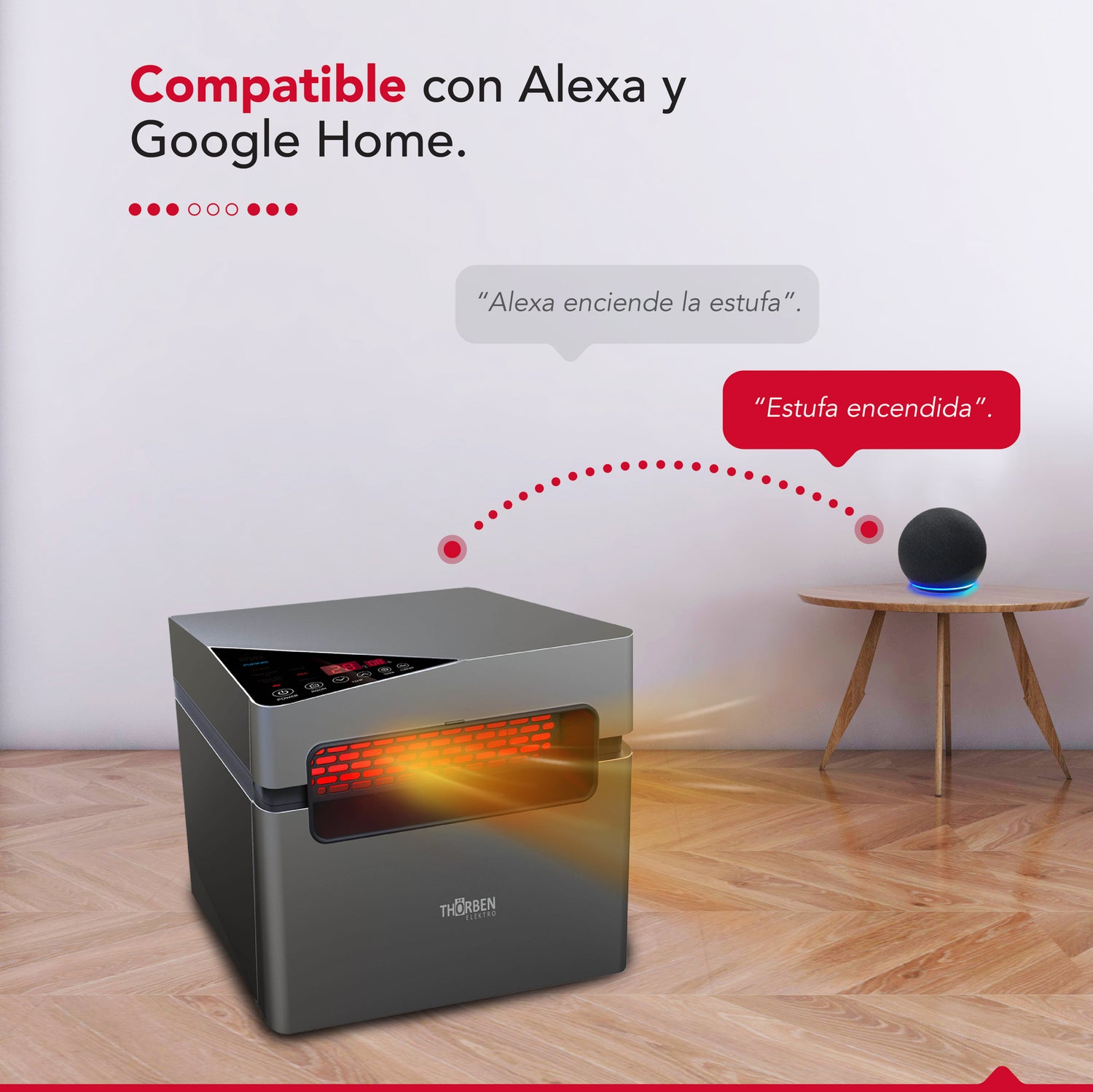 Estufa infrarroja 2 en 1 Thor Silver 1500 Wifi