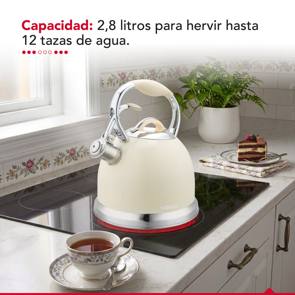 Tetera Thor Tea Time Plus 2.8L Acero Inoxidable Silbadora
