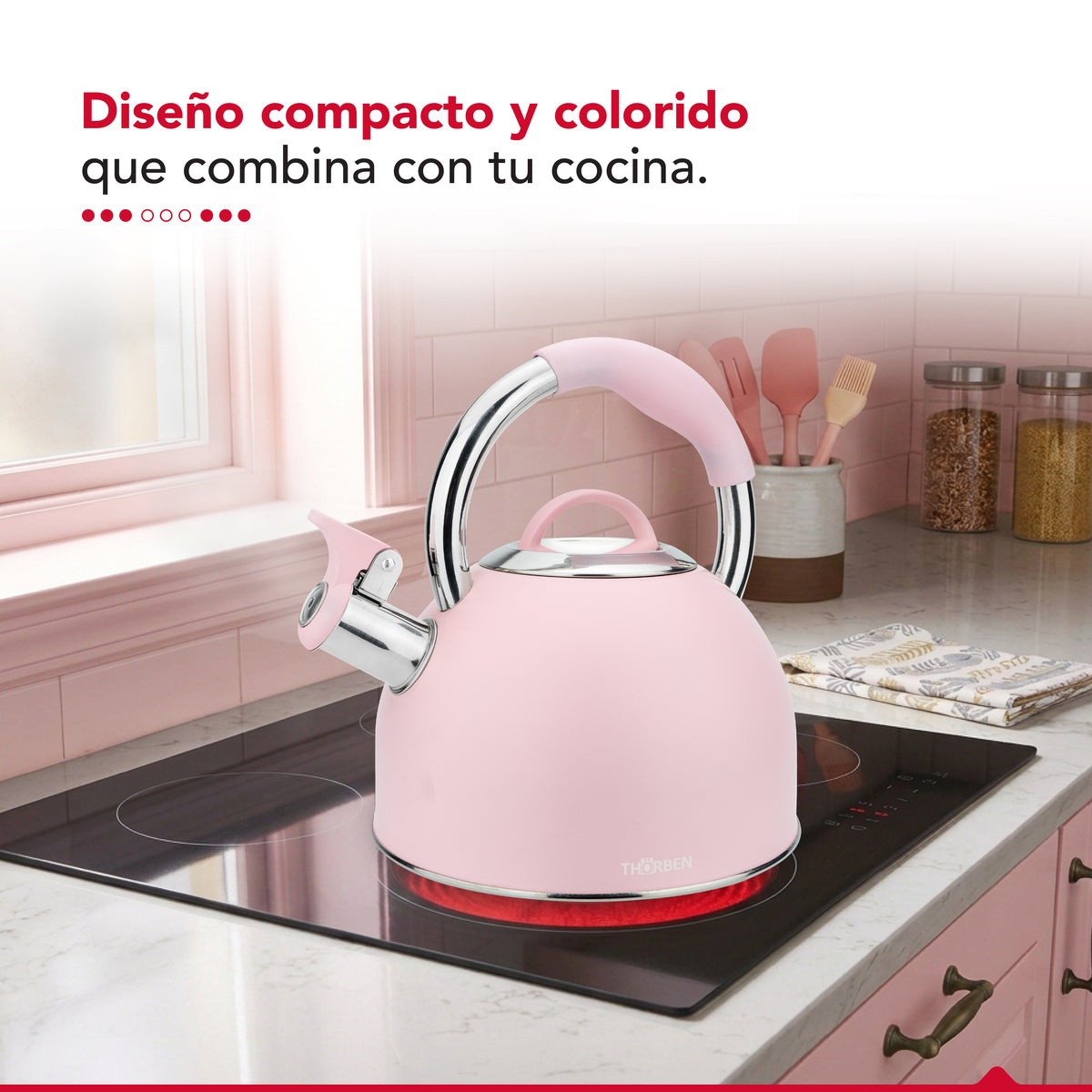 Tetera Thor Tea Time Verde 2.5L Acero Inoxidable Silbadora