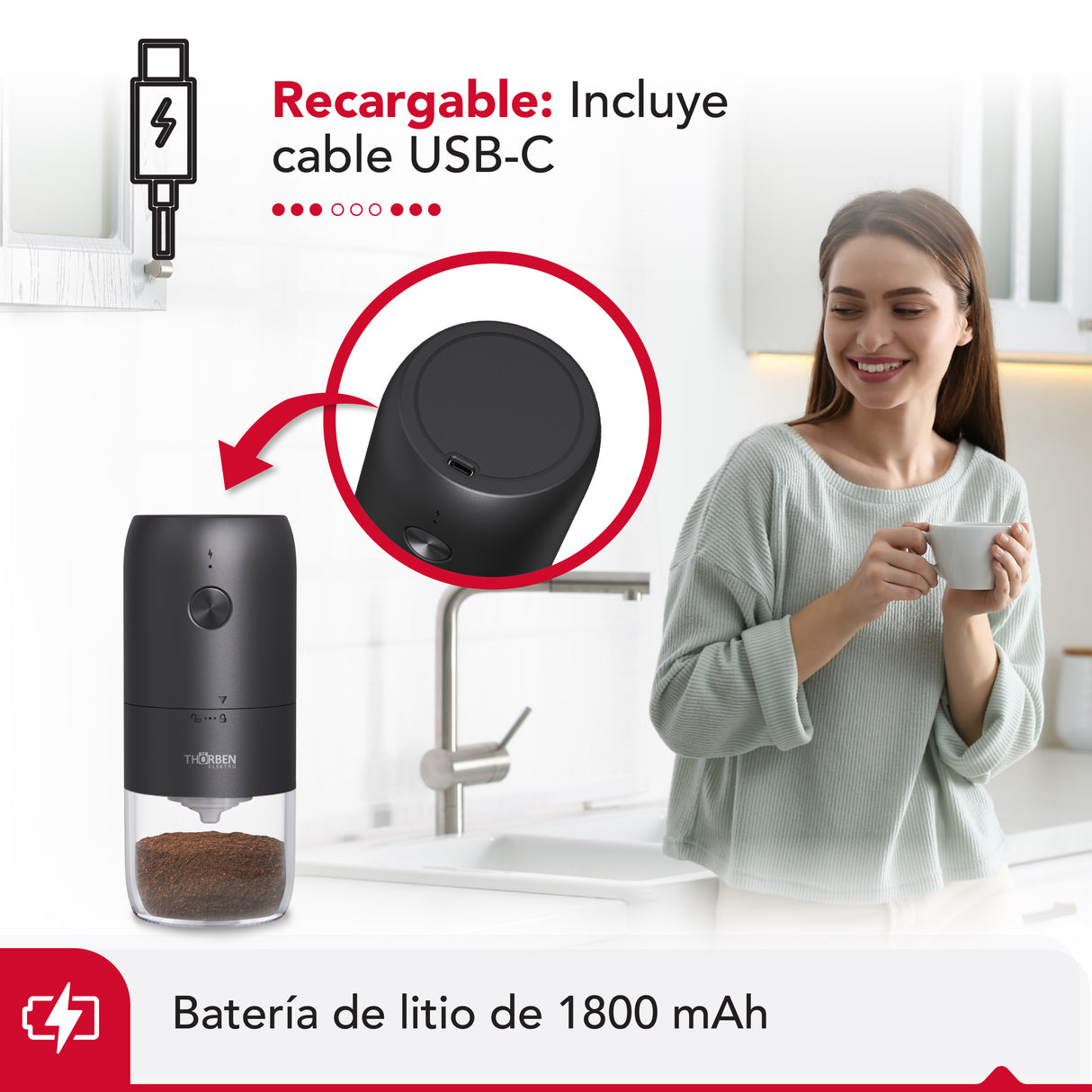 Molinillo de Café USB Thor Coffee Grinder