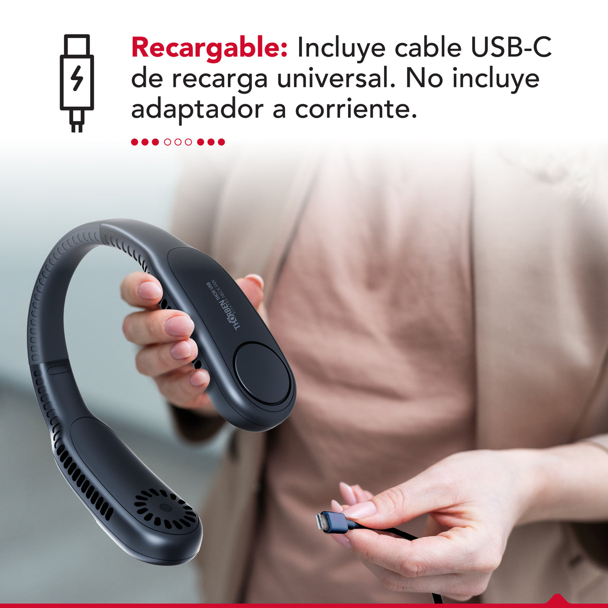 Ventilador de cuello Thor USB Neck Fan Black