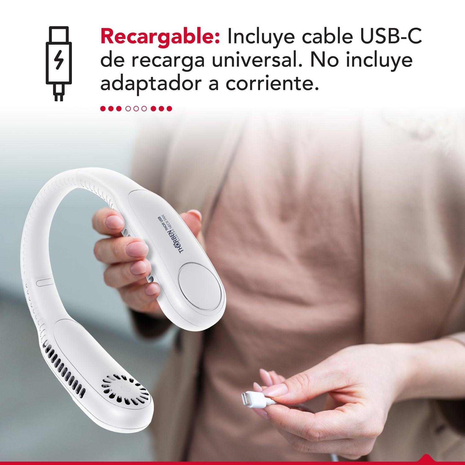 Ventilador de cuello Thor USB Neck Fan White