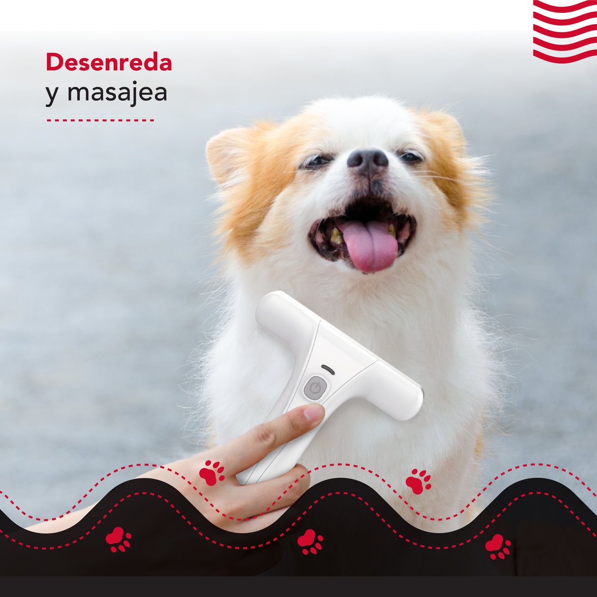 Desenredador eléctrico Thor Electric Usb Pet Detangling Brush