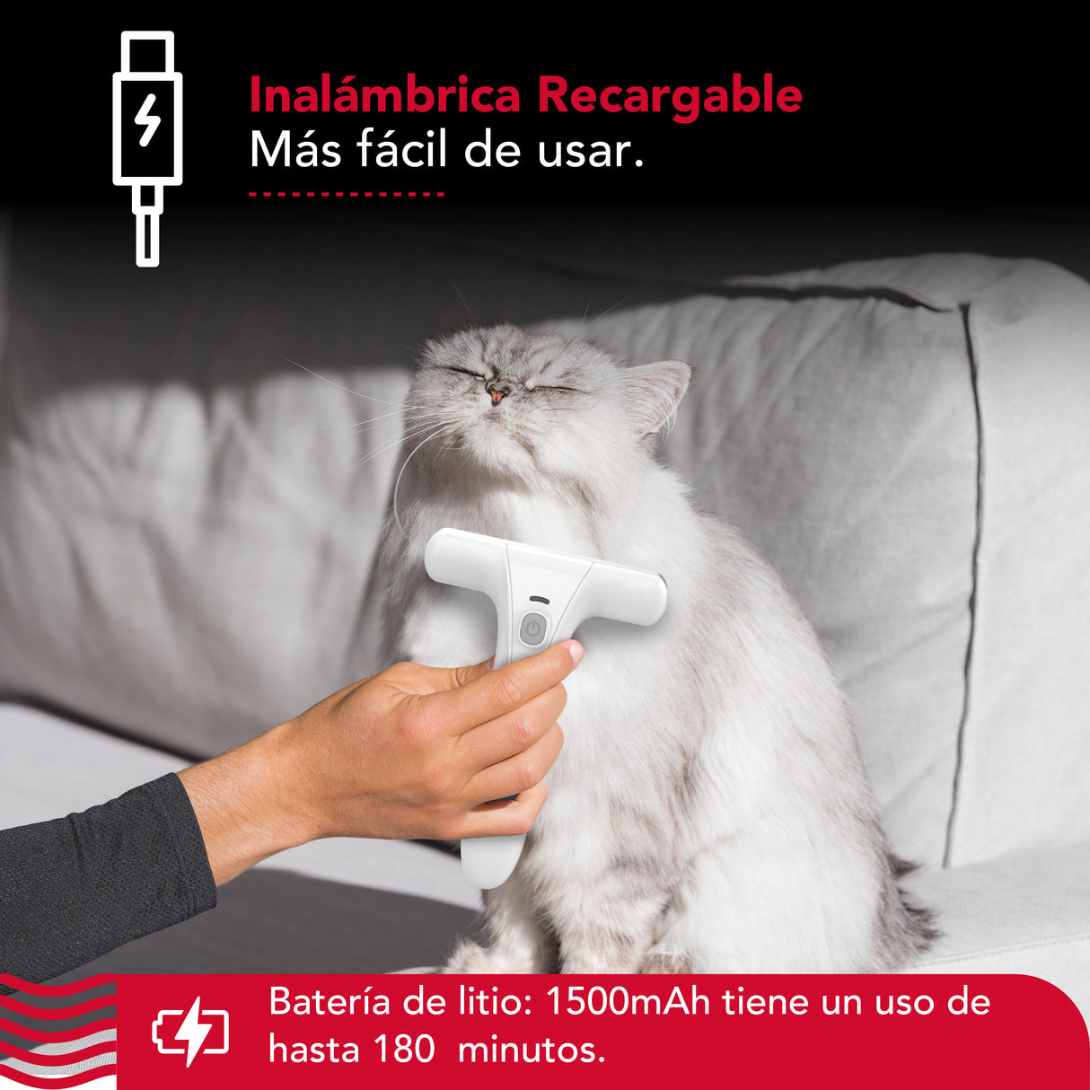 Desenredador eléctrico Thor Electric Usb Pet Detangling Brush