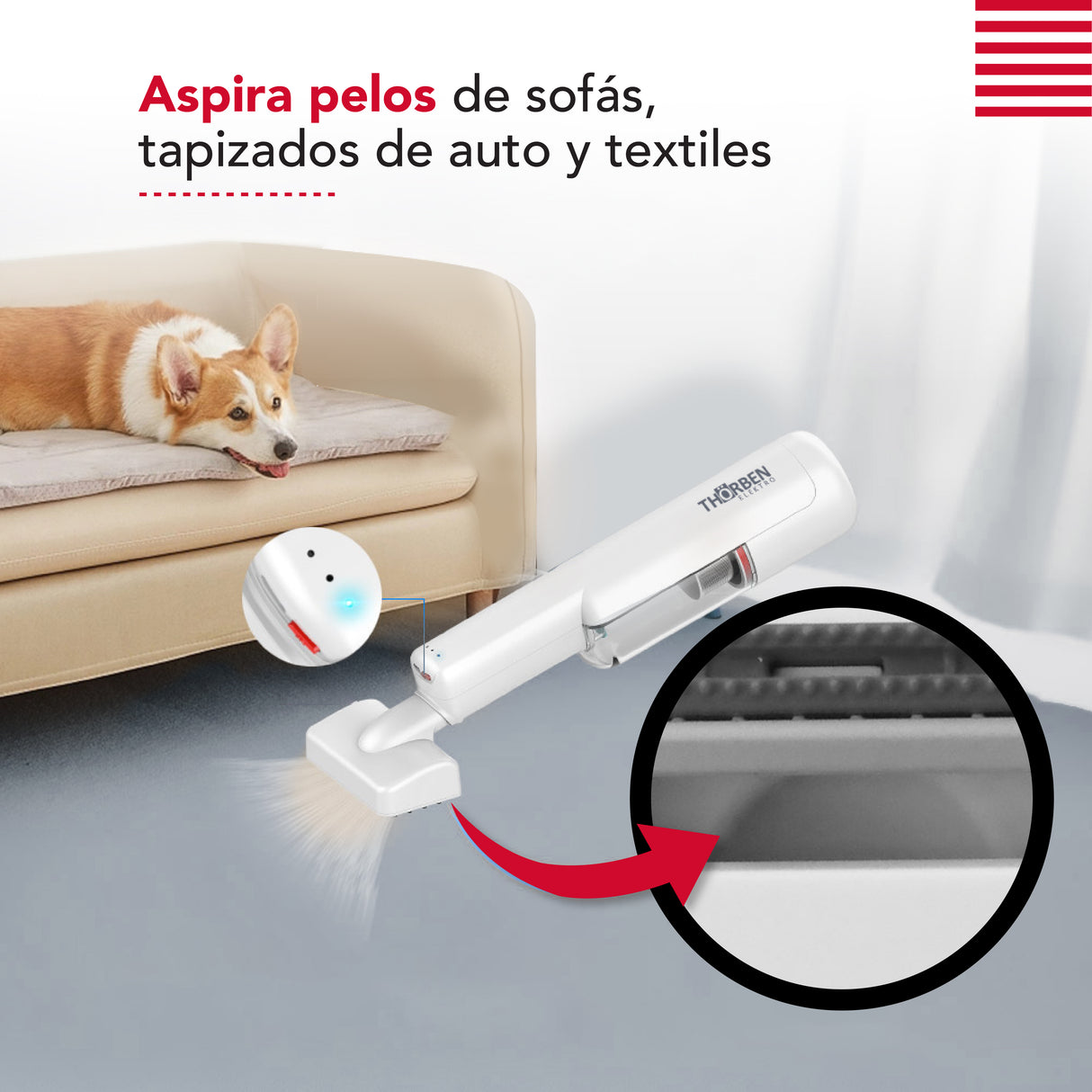 Cepillo y aspiradora Thor Cordless Usb Pet Vac
