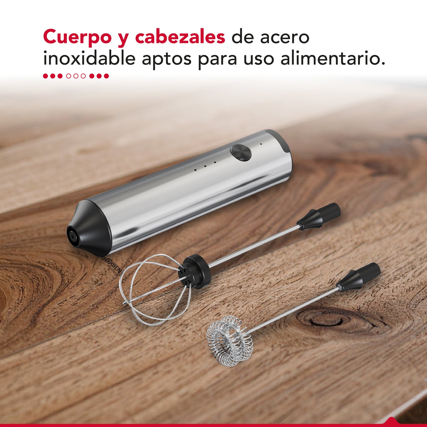 Espumador y Batidor USB Inox Thor Dual Milk Frother
