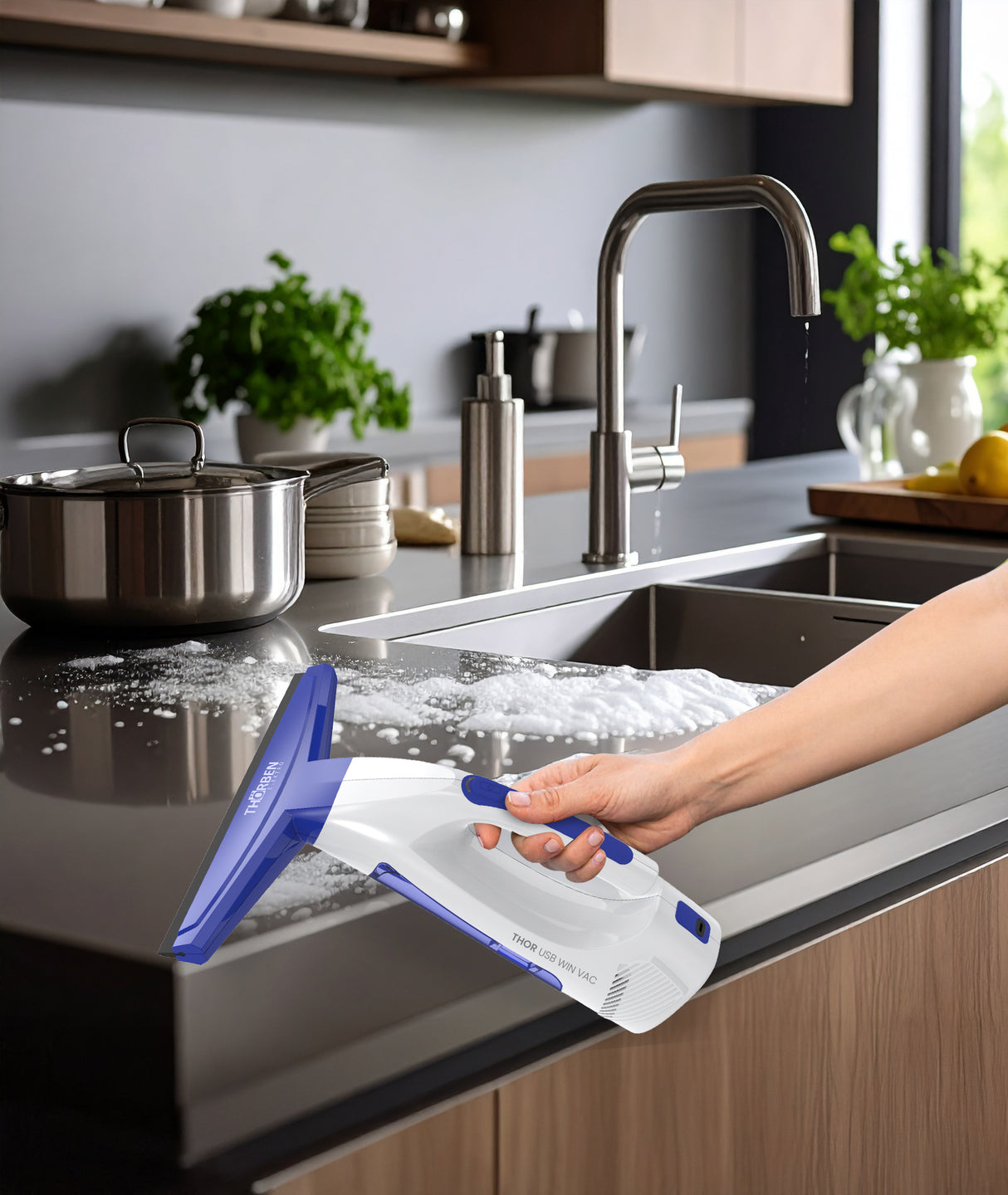 Limpia Ventanas 2 en 1 Inalámbrica Thor Usb Win Vac