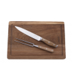 Juego de Tabla, cuchillo y tenedor Parrillero (3 piezas)