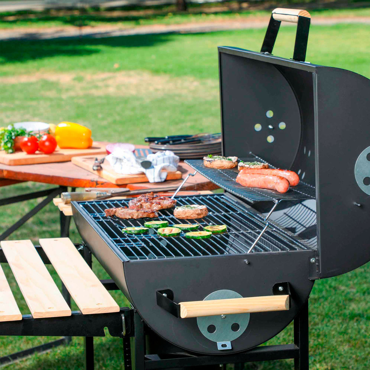 Parrilla Carbon Oregon Estilo Tambor BBQ Grill